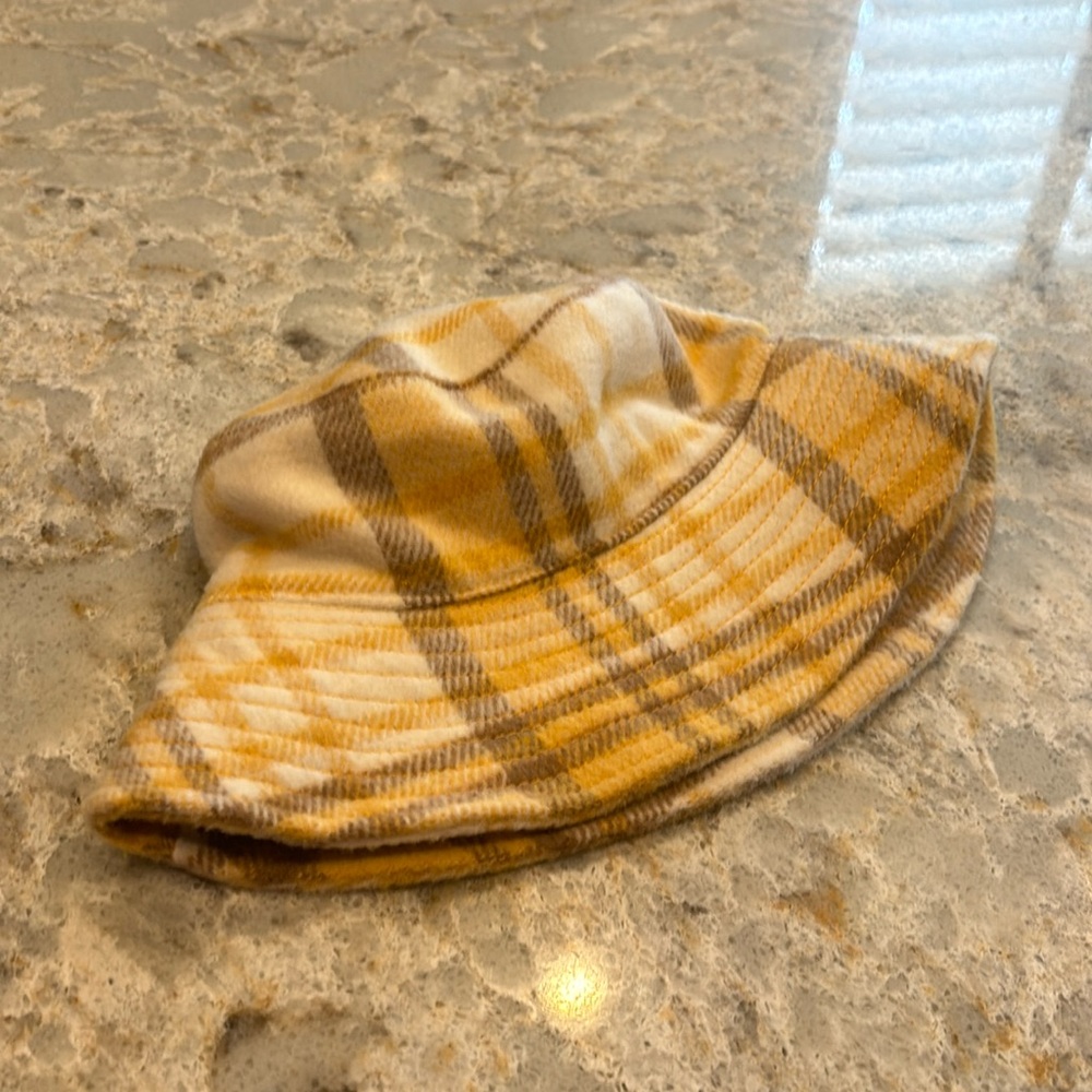 Yellow plaid hat for Summer of Fall